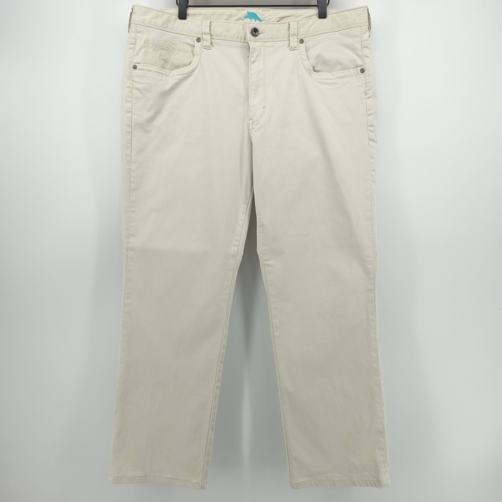 Tommy Bahama Mens Pants Boracay 38x32 Cream Coastal‎ Casual